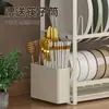 Estante de doble capa para cuencos en encimera de cocina, escurridor de platos multifuncional, escurridor, portapalillos, portacuchillos y portacuchillas
