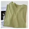 Camiseta de algodón y lino suelta de manga corta para mujer 2024 Verano Corea del Sur algodón texturizado color liso cuello redondo top camisa básica