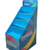 Expositores de papel trapezoidales de pie, estanterías promocionales de cartón corrugado para botellas de agua y snacks, expositores personalizados para diversas categorías de productos en supermercados y centros comerciales
