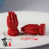 Pingente Mão de Buda Cinnabar Imitação, Colar Corrente Suéter Feminino Pingente Nuvem nas Costas, Acessórios de Contas DIY Feitos à Mão