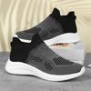 Outono Novos Sapatos Casuais, Sapatos Esportivos Fly-Knit, Sapatos de Corrida Leves Slip-On Masculinos