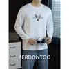 Camiseta Cloudtouch Modal Algodão com Toque de Nuvem para Homens, Estampa 3D de Transferência Térmica de Alta Qualidade, Manga Longa, Novo Modelo 2026, Gola Redonda, Adequada para o Dia a Dia.