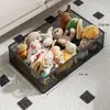 Caixa de armazenamento sob o sofá, recipiente de armazenamento sob a cama, cesta plana tipo gaveta retrátil sob o móvel da TV, prateleira de armazenamento para blocos de construção e brinquedos