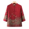 Roupas de Outono da Vovó 2025 Nova Jaqueta Camisa Feminina Terno Estilo Chinês para Mãe Primavera e Outono Blusa de Botões para Meia-Idade e Idosos