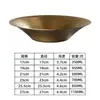 Prato Redondo de Aço Inoxidável Retrô Prato Criativo Dourado para Salada de Frutas Prato para Macarrão Prato Fundo Vintage Prato de Jantar Bandeja Prato para Lanches