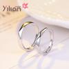 Elaine S925 - Pulsera sencilla de estilo coreano, estilo Jane Eyre, anillo de pareja con apertura ajustable para hombres y mujeres