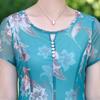 Falda por encima de la rodilla de estilo occidental de manga corta de verano para madres, vestido de verano de longitud media para mujeres de mediana edad, ropa fina para mujeres de mediana edad y mayores