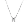 Collar de Acero de Titanio con Colgante Pequeño de Moda 26 Letras Inglesas Cadena para Clavícula Versátil Simple Exquisita Que No Se Desvanece Venta al por Mayor Transfronteriza
