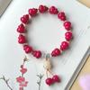 Pulsera de Raíz de Loto Natural Bodhi, Popular en TikTok, Pieza de Calabaza Tallada, Pulsera de Joyería de Doble Círculo, Cuentas Budistas al Por Mayor para Mujeres