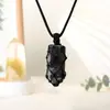 Colgante Prismático Hexagonal de Cuarzo Rosa Blanco Natural para Hombres Mujeres Parejas Colgante de Collar de Piedra Cruda Adorno Joyería Regalo Venta al por Mayor