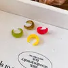 Pinzas para Oreja con Forma de Letra C de Resina de Colores Caramelo Sin Perforaciones, Pinzas para Cartílago de la Oreja Simples y de Moda, Pendientes con Diseño de Nicho de Lujo Ligero