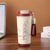 Taza Termo de Acero Inoxidable 316 de Alto Valor Estético con Revestimiento Interior de Cerámica, Taza de Café de Lirio del Valle, Taza de Agua para Exteriores con Correa para Niñas