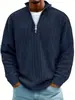 Amazon 2025 Nuevo Otoño e Invierno Camisa Polo Sudadera Casual para Hombre con Cuello Alto Cremallera Pana Manga Larga para Hombre