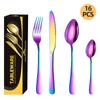 Popular Conjunto de Talheres de Aço Inoxidável 1010 Transfronteiriço Conjunto de 16/24/30 Peças Faca de Churrasco, Garfo, Colher Conjunto de Talheres Estilo Ocidental