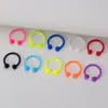 Traje de aro para la nariz de herradura de color sólido transfronterizo, paquete de 10, aro para la nariz de bola redonda, pendientes creativos, joyería al por mayor