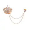 ¡Guau!Corona Retro Europea y Americana Cadena de Borla Moda Ropa Formal Lujo Ligero Gama Alta Accesorio de Pedrería Broche