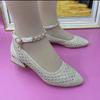 Sandalias de Piel Suave para Mujer Primavera/Verano 2026 Nuevo Estilo Sandalias Transpirables de Malla Perforada Suela Suave Zapatos para Mamá para Mujer