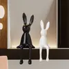 Adornos Decorativos para Mueble de TV, Figura de Conejo Sentado Minimalista Italiano, Accesorio Decorativo Suave para Nicho de Entrada de Sala de Estar, Conejo Sentado