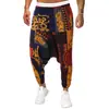 Estilo Chinês 2024 Calças de Pendurar Calças de Pendurar Calças de Pendurar Moda Masculina Calças Nepalesas Calças de Linho com Flores Calças Largas Tamanho Grande Calças com Gancho Grande