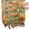 Cuentas de Disco de Ágata Verde Aventurina y Seda Dorada, Cuentas de Barril, Cuentas Redondas Materiales para Accesorios de Joyería DIY Cristal Natural Cuentas de Buda Retorcidas a Mano Venta al por Mayor