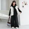 Conjunto de Chaleco y Pantalones de Pierna Ancha para Niña Temporada Otoño 2026 Nuevo Estilo Niña Niño Grande Primavera Otoño Sudadera con Capucha Pantalones de Pierna Ancha Conjunto de Tres Piezas Moderno