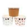 Vaso de Helado de Yogurt Listo para Usar Venta al por Mayor Desechable Vaso de Papel para Helado para Degustación Paquete para Llevar Vaso de Papel para Sopa Tazón de Papel con Tapa