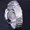 Reloj Mecánico Automático FORSINING/Fucini Esqueleto Completo Correa de Acero Inoxidable Reloj Mecánico Automático para Hombre Reloj para Hombre