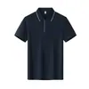 Camiseta Polo stretch de poliéster-algodão, 210g, 32 fios, manga curta, sensação fresca para uso externo no verão, vestuário corporativo com bordado e estampa