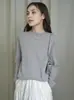 Estilo Casual Cashmere de Alta Qualidade Tricô Gola Redonda Outono e Inverno Seda Cashmere Estilo Old Money Elegante Seda de Amora Top de Manga Longa
