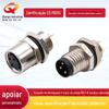Soquete de instalação frontal de placa M8 fio 3 núcleos 4 núcleos 5 núcleos 6 núcleos 8 núcleos Conector soquete de instalação traseira de placa sensor