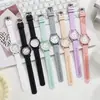 Pulseira de Silicone Colorida à Prova d'Água Relógio Feminino Relógio de Estudante Bloqueio de Cores Dopamina Relógio de Quartzo Fabricante Atacado Mostrador Grande