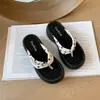 Sandalias de Pedrería de Alta Gama 2026 Verano Nuevas Sandalias sin Cierre de Punta Abierta Estilo Europeo y Americano de Moda Sandalias de Plataforma Impermeables