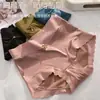 Ropa interior de cintura alta para mujer, seda de hielo, verano, fina, transpirable, talla grande, chica rellenita, algodón puro, seda, entrepierna antibacteriana, shorts triangulares, cabeza
