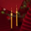 Brincos de Contas com Borla de Folha Estilo Xiaohongshu Flor Antiga Brincos Femininos Brincos Coração de Pêssego Fornecimento ao Vivo Atacado