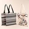 Bolso nuevo de lona estampado, bolso tote de gran capacidad estilo coreano, bolso de mano de tela floral artística para estudiantes, bolso de hombro único para mujer