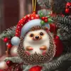 Nuevo Adorno Colgante de Animales Planos de Acrílico Transfronterizo Mundo Animal Fiesta Navideña Decoración de Árbol de Navidad Colgante Dibujos Animados