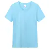 Camiseta publicitaria de color, cuello redondo, manga corta, 190g, personalizable con diseños DIY e impresión, adecuada para uniformes escolares y ropa de grupo