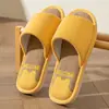 Pantuflas de Lino para Mujer Primavera y Otoño Hogar Interior Algodón y Lino Hogar Verano Pareja Silencioso Antideslizante Tela Zapatillas de Madera para Hombre