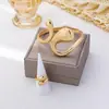 Set de Anillo y Pulsera de 2 Piezas, Moderno Estilo Ins con Textura Metálica, Diseño de Gota de Agua Abrazo, Diseño Exagerado, Accesorio Único para Fiesta