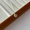 Collar Sencillo Geométrico de Zirconia con Brote para Mujer Verano Xiaozhong Diseño de Lujo Ligero Sentido de Gama Alta Moda Exquisita Cadena para Clavícula Versátil