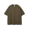 Nuevo Producto de Manga Corta 275g Tono Tierra Holgado Camiseta de Manga Corta Lisa para Hombre Niebla Algodón Puro Marca Trendy para Hombre Ropa para Hombre Tallas Grandes