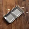 Plato pequeño para salsa de barbacoa retro con compartimentos, Plato para condimentos de acero inoxidable con dos compartimentos, Plato de salsa de tres compartimentos estilo coreano, Plato compartimental para condimentos