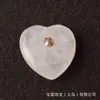 Pedra Bruta de Cristal Natural 2cm Formato de Coração Cravejado com Diamante Zircônia Safira Ametista Pedra Preciosa Acessórios para Joias DIY