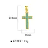 Colgante de Cruz de Cobre Microincrustado con Circonita Europeo y Americano en Stock Transfronterizo, Collar de Jesús Tachonado con Diamantes de Colores Accesorios de Joyería DIY