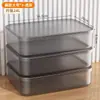 Caja de almacenamiento transparente para el hogar, caja de plástico para guardar juguetes y snacks, tamaño grande, engrosada, organizador de ropa para armario, cesta de almacenamiento