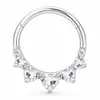 Anillo nasal cerrado sin costuras de aleación de titanio G23 con incrustaciones de circonita Zhenping, aro para tabique nasal y hueso de la oreja, joyería nasal finamente tallada F136