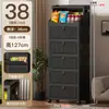 Armario de almacenamiento plegable sin instalación para uso doméstico, armario de almacenamiento multicapa estilo vintage para dormitorio, cocina, casa de alquiler, estante de pared