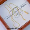 Collar de Oro Arena Vietnamita 24K Joyería para Mujer, Larga Duración, Cadena de Clavícula Nicho de Alta Gama Cadena de Oro Imitación