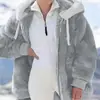 En Stock Wish Plataforma Independiente 2025 Amazon Más Vendido Nueva Chaqueta Holgada de Felpa con Cierre y Capucha para Mujer Otoño e Invierno