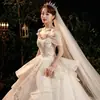 Vestido de Noiva Principal para a Noiva, Estilo 2026, Estilo da Corte Francesa, Artesanato Pesado, Com Cauda, Céu Estrelado, Tamanho Grande, Estilo Floresta, Sonhador, Super Feérico, Peça Única, Dropshipping
